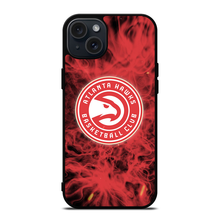 ATLANTA HAWKS BASKETBALL NBA FIRE iPhone 15 Plus Case Cover