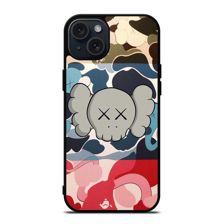 BAPE CAMO KAWS iPhone 15 Plus Case Cover
