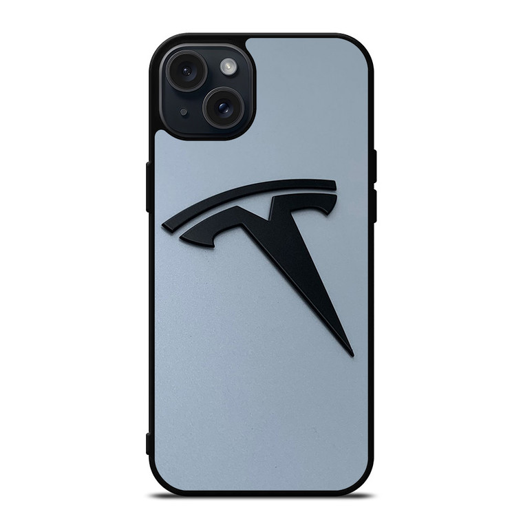 BLACK TESLA CAR LOGO iPhone 15 Plus Case Cover