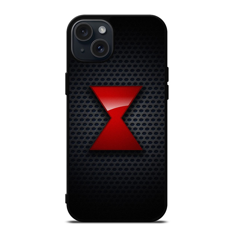 BLACK WIDOW MARVEL SYMBOL iPhone 15 Plus Case Cover BLACK WIDOW MARVEL SYMBOL iPhone 15 Plus Case Cover