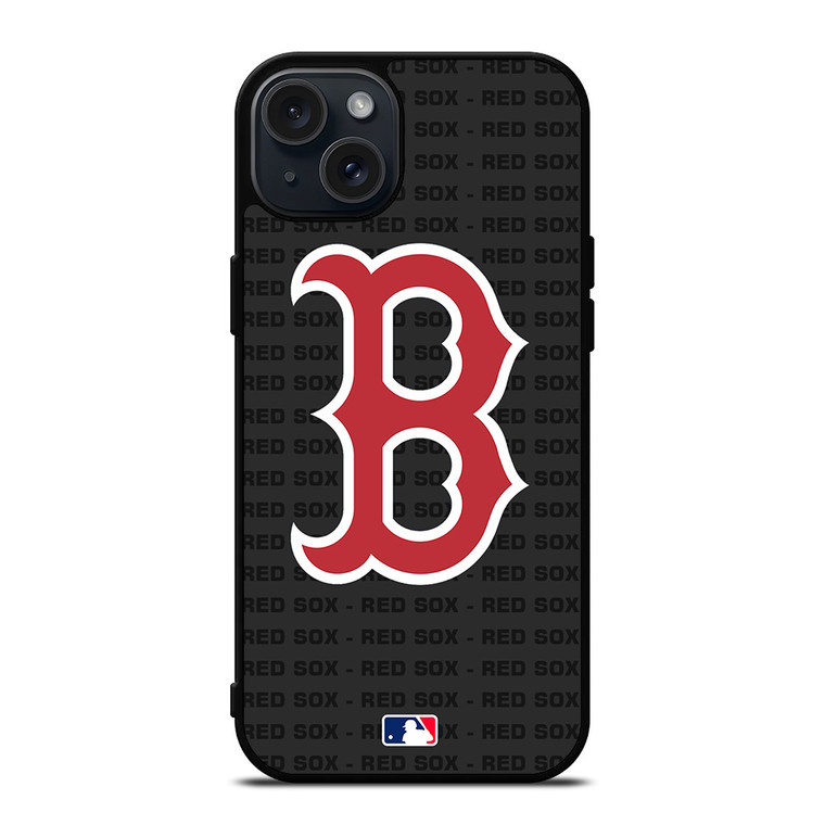 BOSTON RED SOX BASEBALL BLACK iPhone 15 Plus Case Cover
