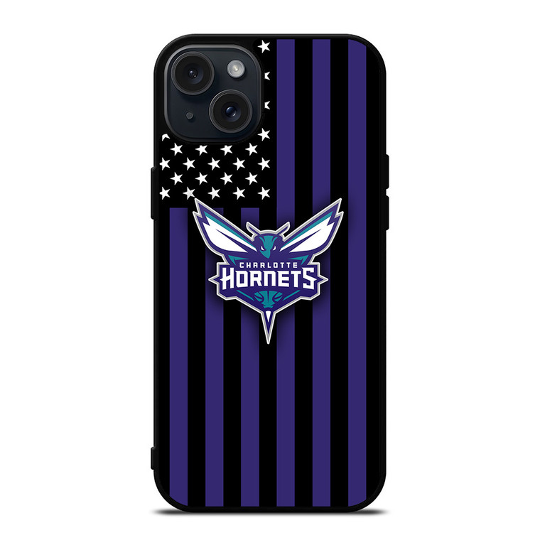 CHARLOTTE HORNETS NBA USA FLAG iPhone 15 Plus Case Cover