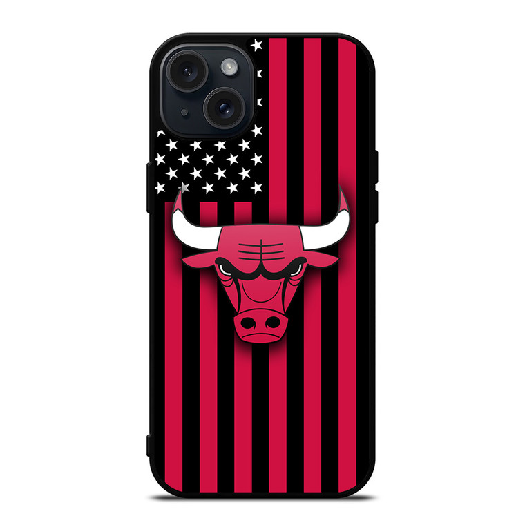 CHICAGO BULLS NBA USA FLAG iPhone 15 Plus Case Cover