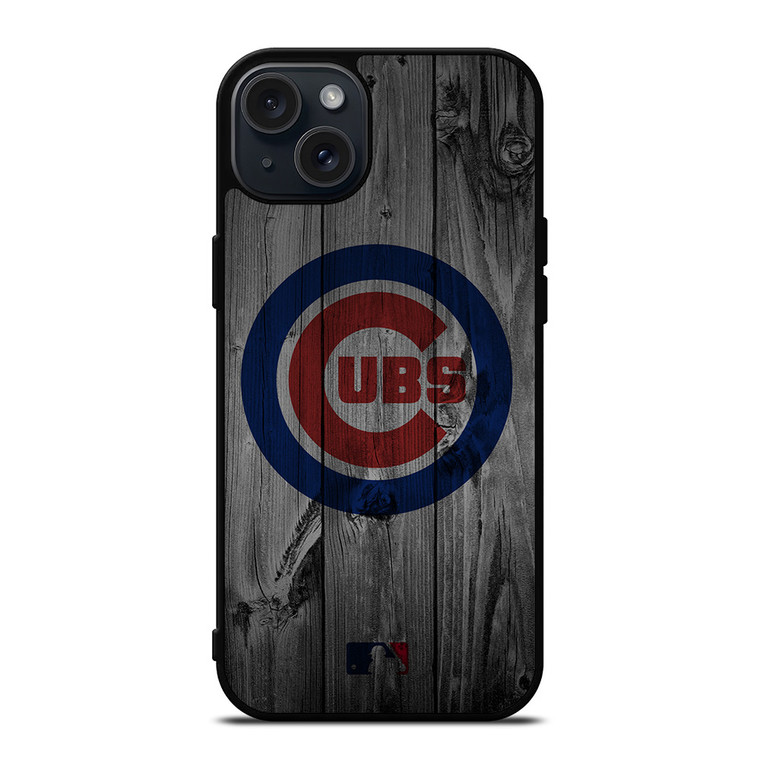 CHICAGO CUBS BASEBALL MLB WOOD LOGO iPhone 15 Plus Case Cover