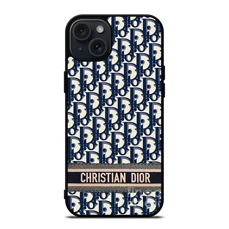 CHRISTIAN DIOR LOGO BLUE iPhone 15 Plus Case Cover