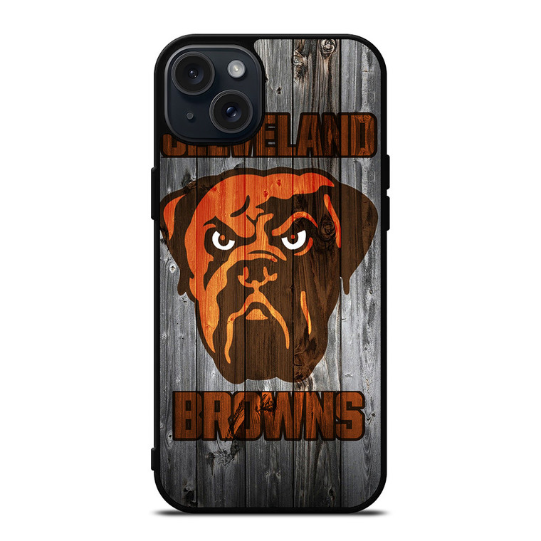 CLEVELAND BROWNS NFL FOOTBALL WOODEN LOGO iPhone 15 Plus Case Cover
