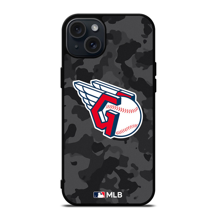 CLEVELAND GUARDIANS BASEBALL BLACK CAMO iPhone 15 Plus Case Cover