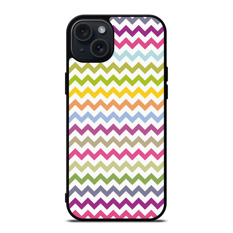 CUTE CHEVRON COLORFUL iPhone 15 Plus Case Cover