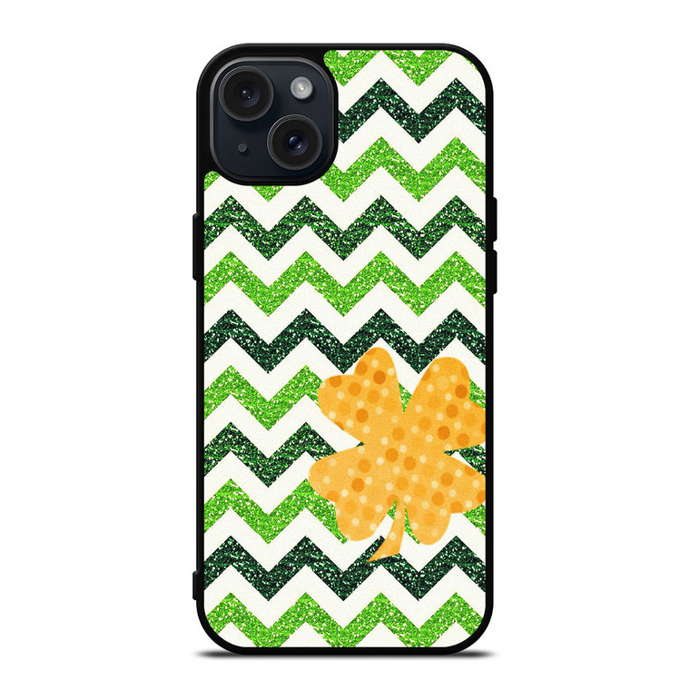 CUTE GREEN CHEVRON iPhone 15 Plus Case Cover