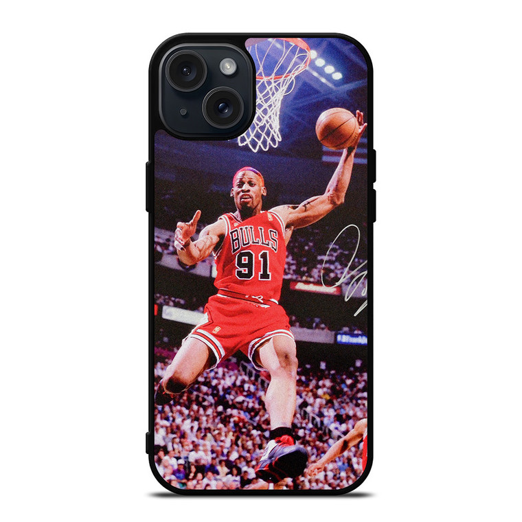 DENNIS RODMAN CHICAGO BULLS NBA iPhone 15 Plus Case Cover