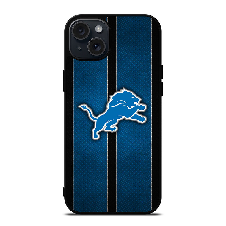 DETROIT LIONS NFL METAL STRIPE iPhone 15 Plus Case Cover