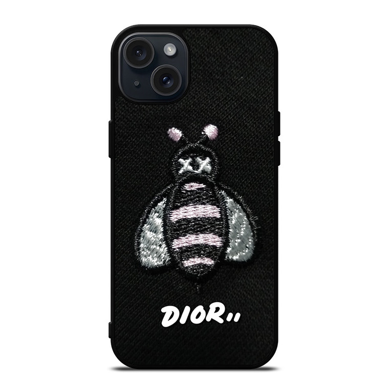 DIOR X KAWS BEE BLACK iPhone 15 Plus Case Cover