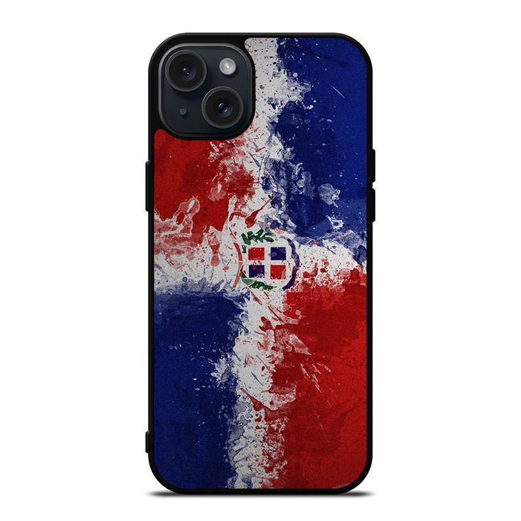 DOMINICAN REPUBLIC FLAG ART iPhone 15 Plus Case Cover