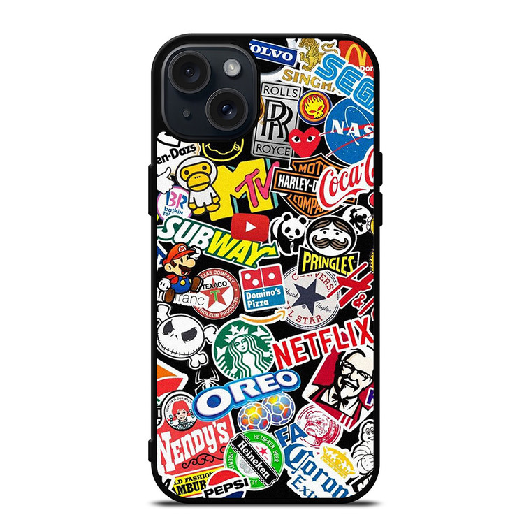 FAMOUS BRAND LOGO MIX iPhone 15 Plus Case Cover FAMOUS BRAND LOGO MIX iPhone 15 Plus Case Cover