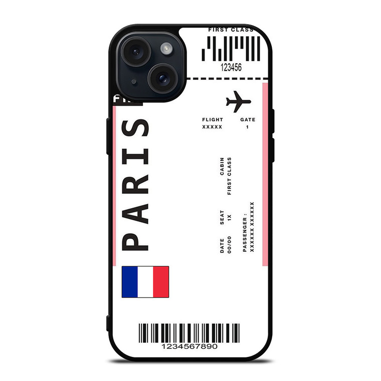 FLIGHT TICKETS FRANCE PARIS iPhone 15 Plus Case Cover