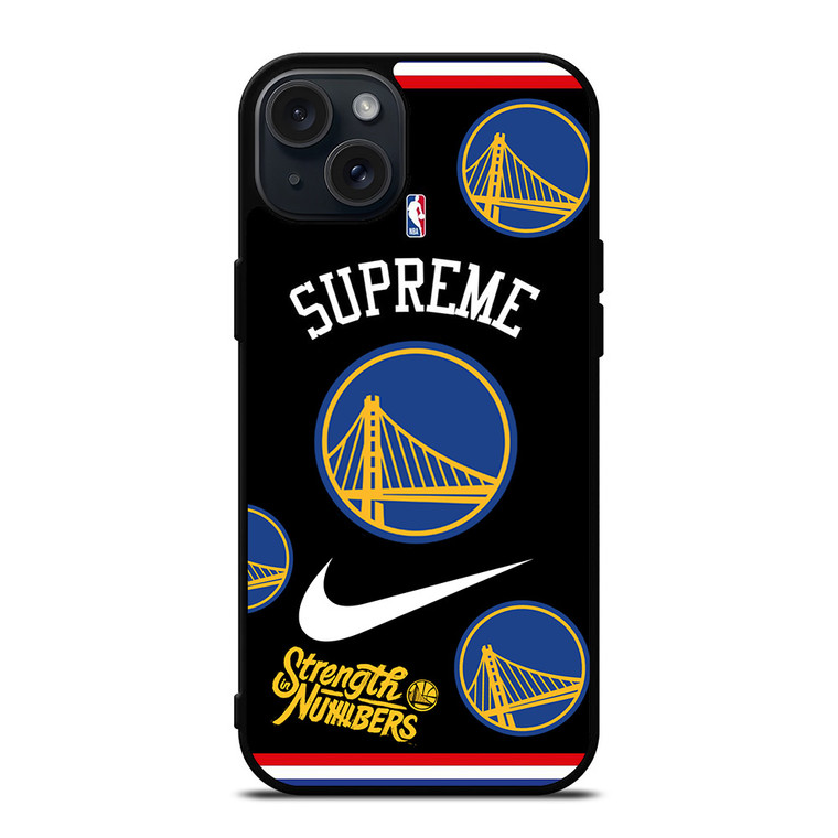 GOLDEN STATE WARRIORS NBA X SUPREME NIKE iPhone 15 Plus Case Cover