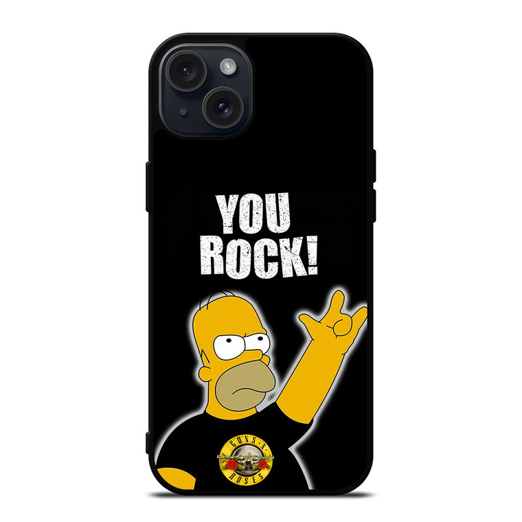 GUNS N ROSES ROCK HOMER SIMPSONS iPhone 15 Plus Case Cover
