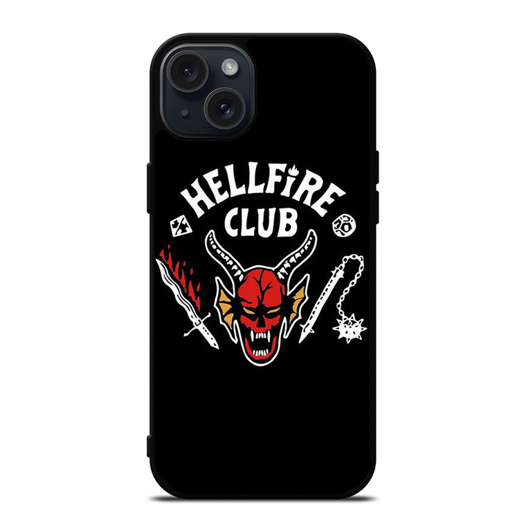 HELLFIRE CLUB STRANGER THINGS BLACK iPhone 15 Plus Case Cover