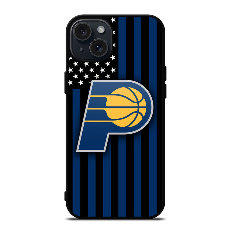 INDIANA PACERS NBA USA FLAG iPhone 15 Plus Case Cover