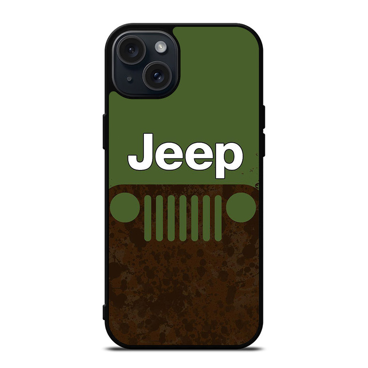 JEEP GREEN RUSTY LOGO iPhone 15 Plus Case Cover