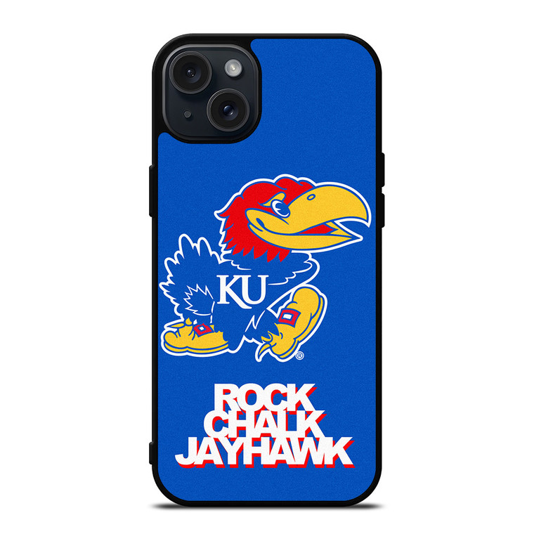 KANSAS JAYHAWKS ROCK CHALK iPhone 15 Plus Case Cover