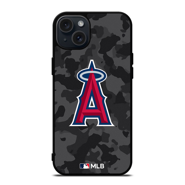 LOS ANGELES ANGELS BASEBALL BLACK CAMO iPhone 15 Plus Case Cover