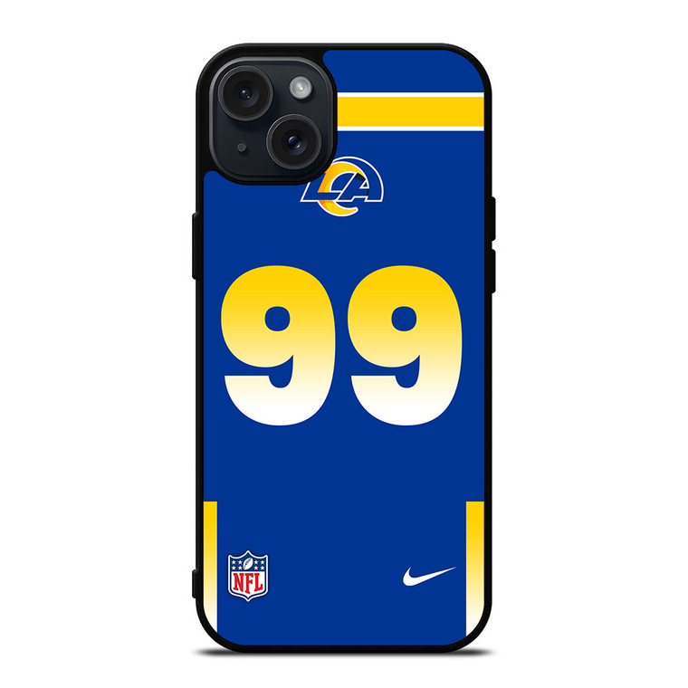 LOS ANGELES RAMS AARON DONALD 99 NFL NIKE iPhone 15 Plus Case Cover LOS ANGELES RAMS AARON DONALD 99 NFL NIKE iPhone 15 Plus Case Cover