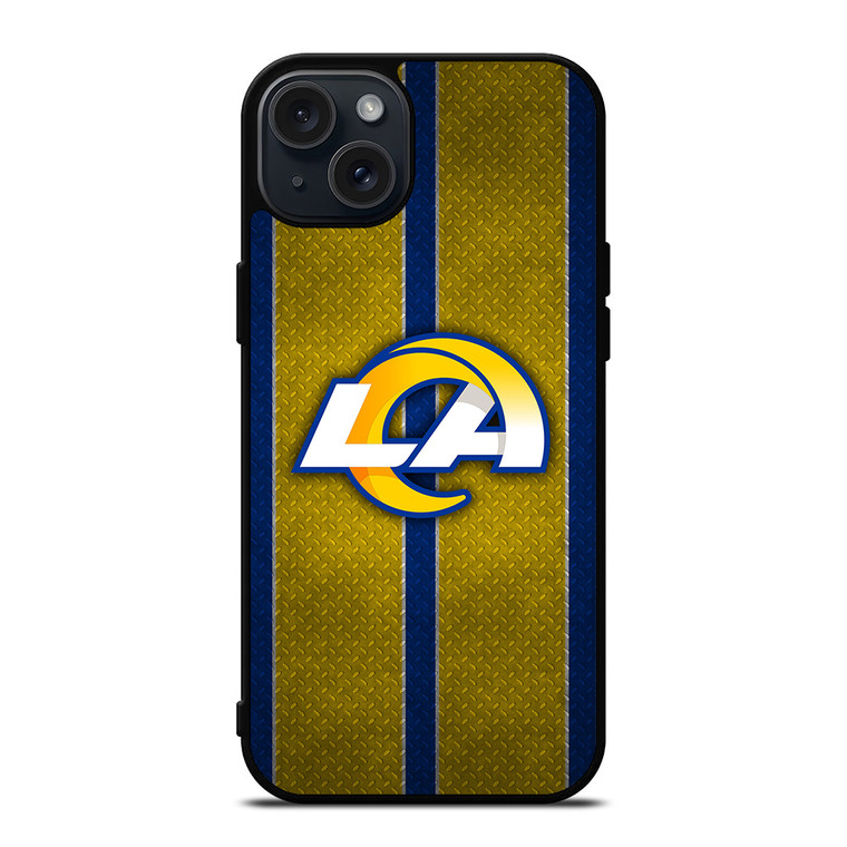 LOS ANGELES RAMS NFL METAL STRIPE iPhone 15 Plus Case Cover