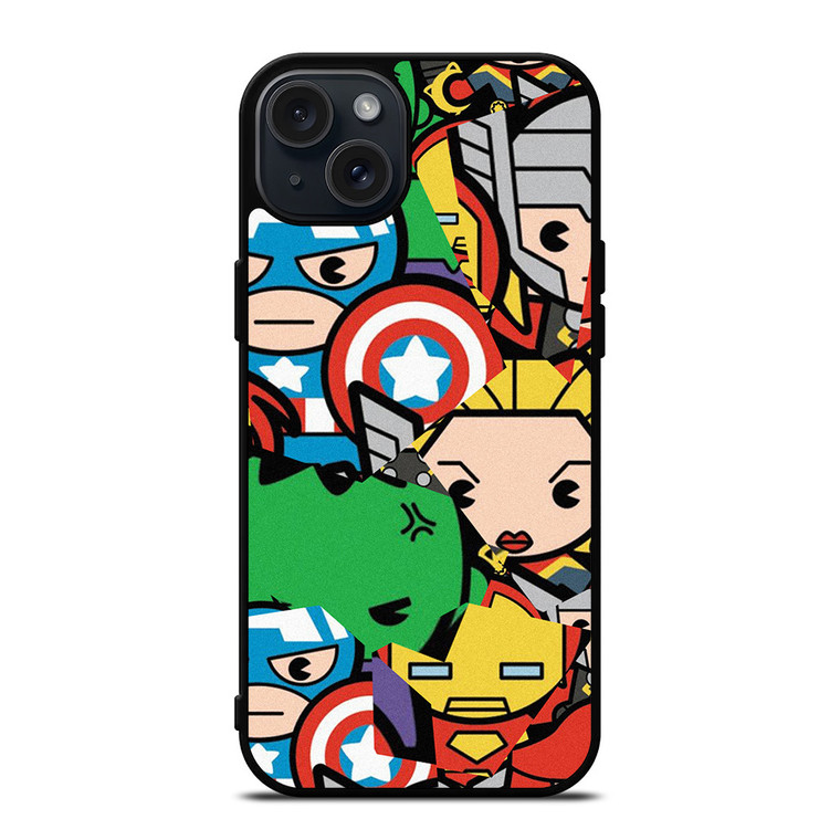 MARVEL COMIC CHARACTERS COLLAGE iPhone 15 Plus Case Cover