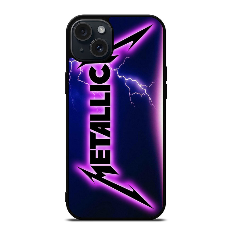 METALLICA ROCK BAND VIOLET LIGHTNING iPhone 15 Plus Case Cover