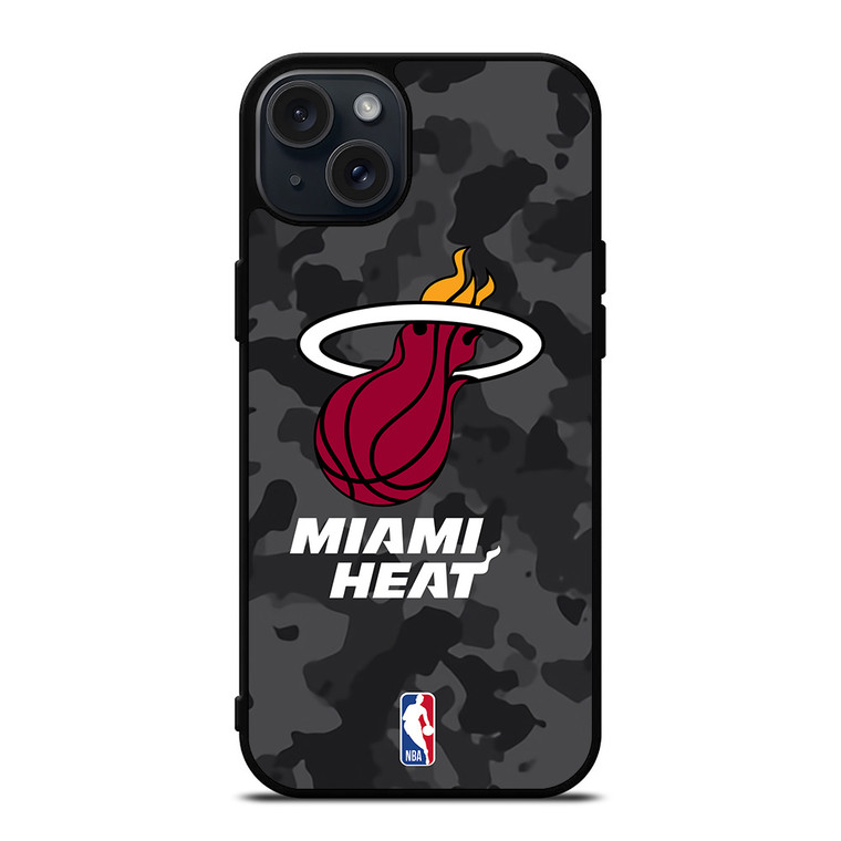 MIAMI HEAT BLACK CAMO iPhone 15 Plus Case Cover