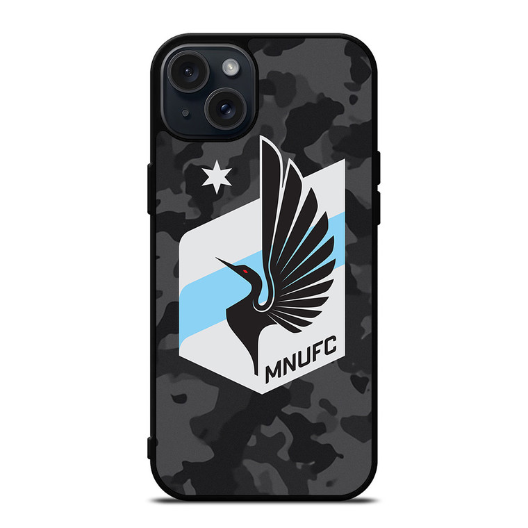 MINNESOTA UNITED FC MLS BLACK CAMO iPhone 15 Plus Case Cover
