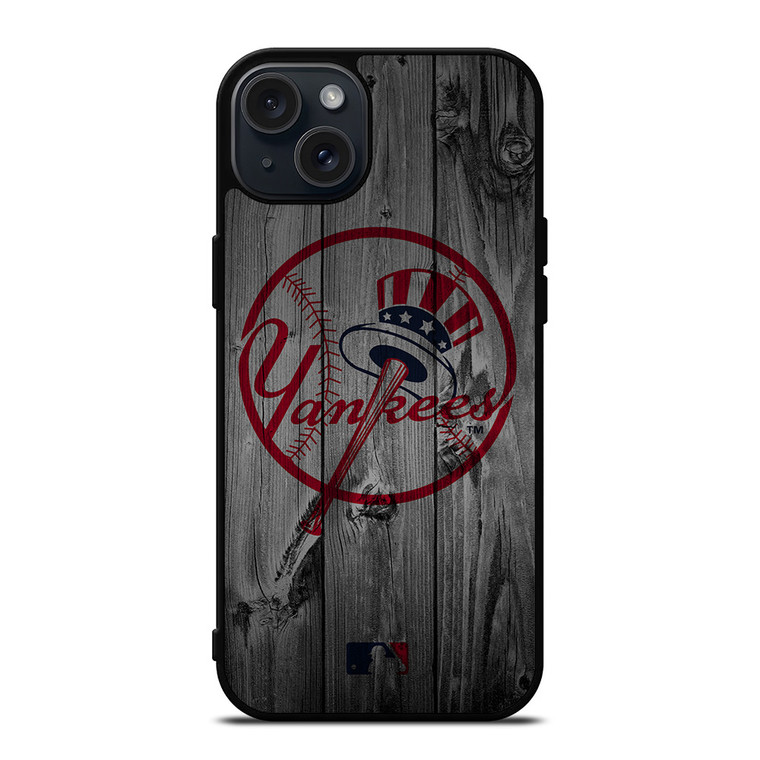 NEW YORK YANKEES BASEBALL MLB WOOD LOGO iPhone 15 Plus Case Cover