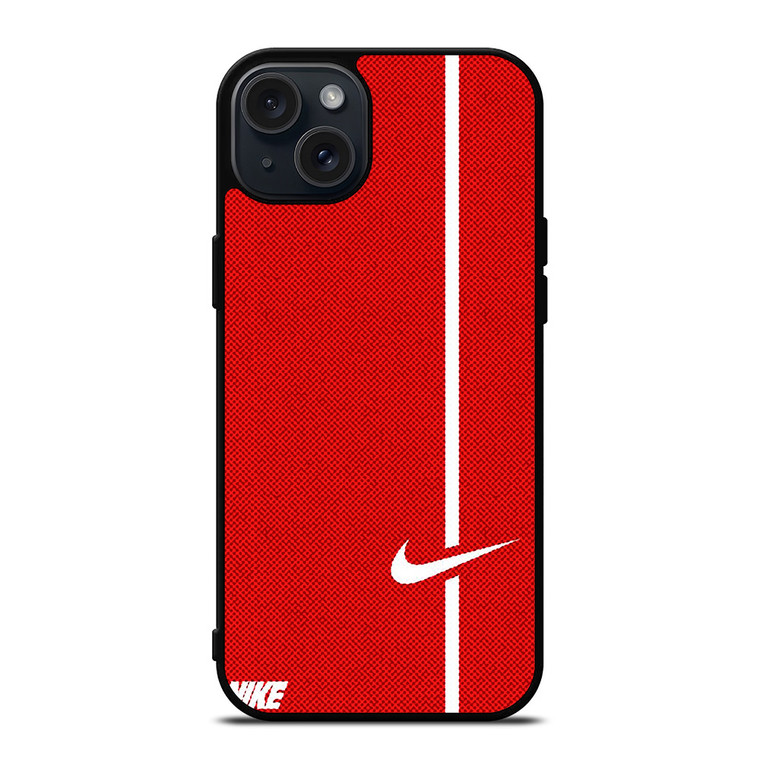 NIKE LOGO RED STRIPE iPhone 15 Plus Case Cover