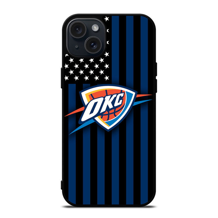 OKLAHOMA CITY THUNDERS NBA USA FLAG iPhone 15 Plus Case Cover