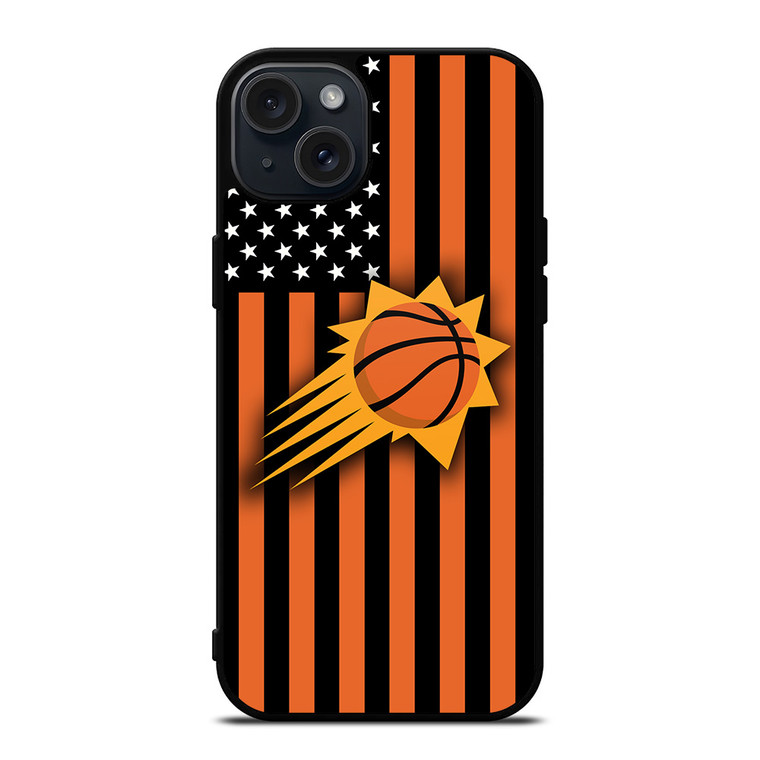 PHOENIX SUNS NBA USA FLAG iPhone 15 Plus Case Cover