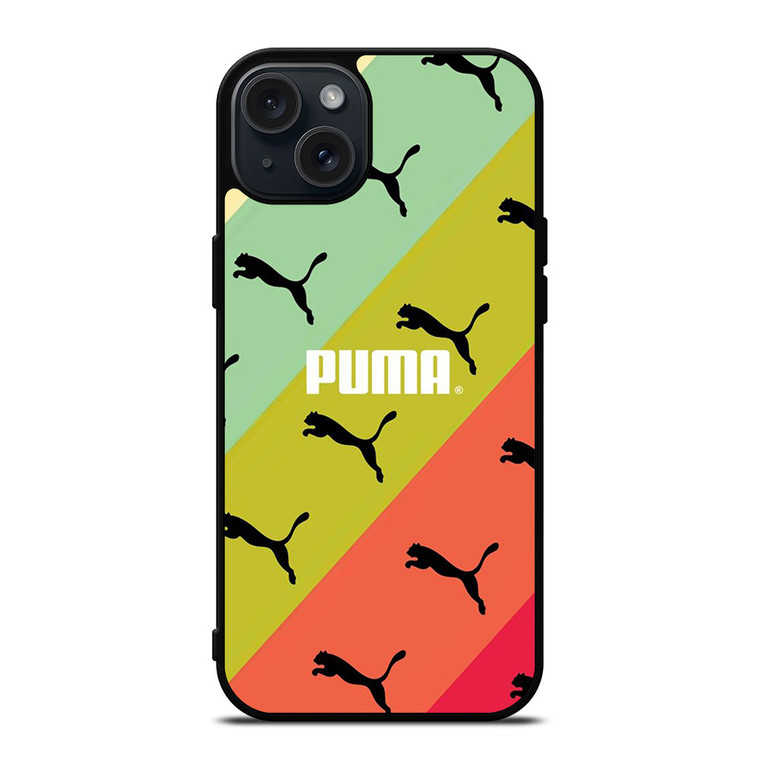 PUMA LOGO STRIPE PATTERN iPhone 15 Plus Case Cover