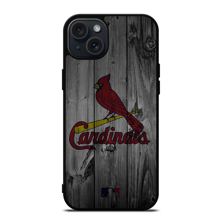SAINT LOUIS CARDINALS BASEBALL MLB WOOD LOGO iPhone 15 Plus Case Cover