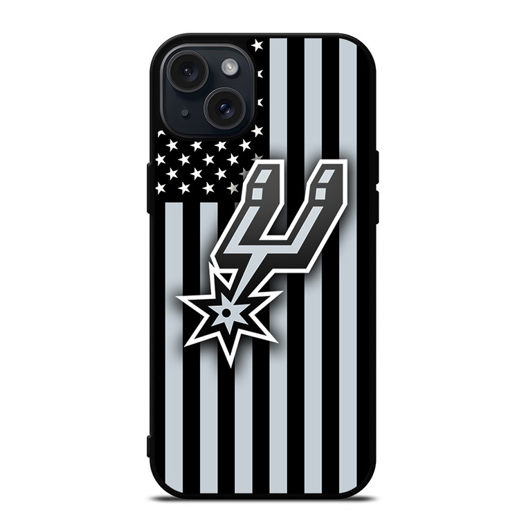 SAN ANTONIO SPURS NBA USA FLAG iPhone 15 Plus Case Cover SAN ANTONIO SPURS NBA USA FLAG iPhone 15 Plus Case Cover