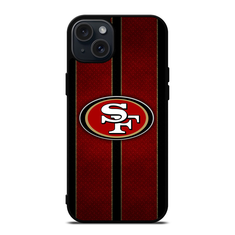SAN FRANCISCO 49ERS NFL METAL STRIPE iPhone 15 Plus Case Cover