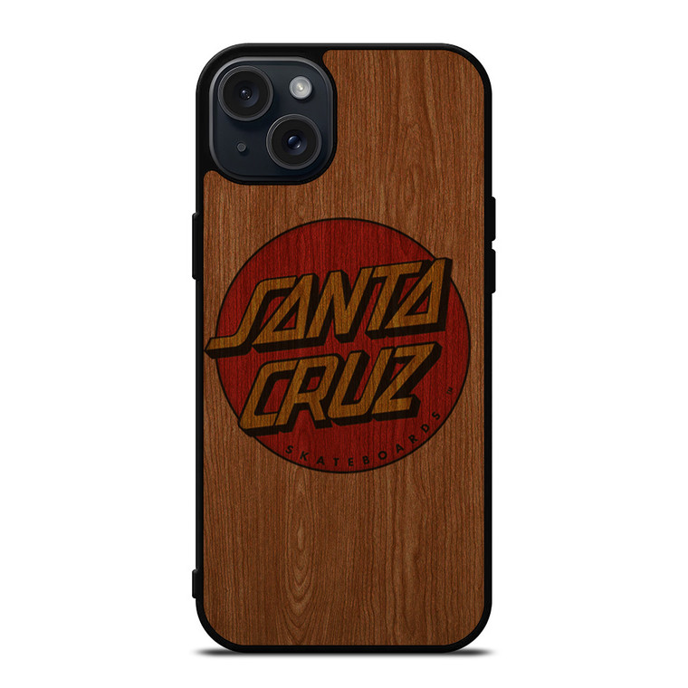 SANTA CRUZ SKATEBOARD WOODEN LOGO iPhone 15 Plus Case Cover