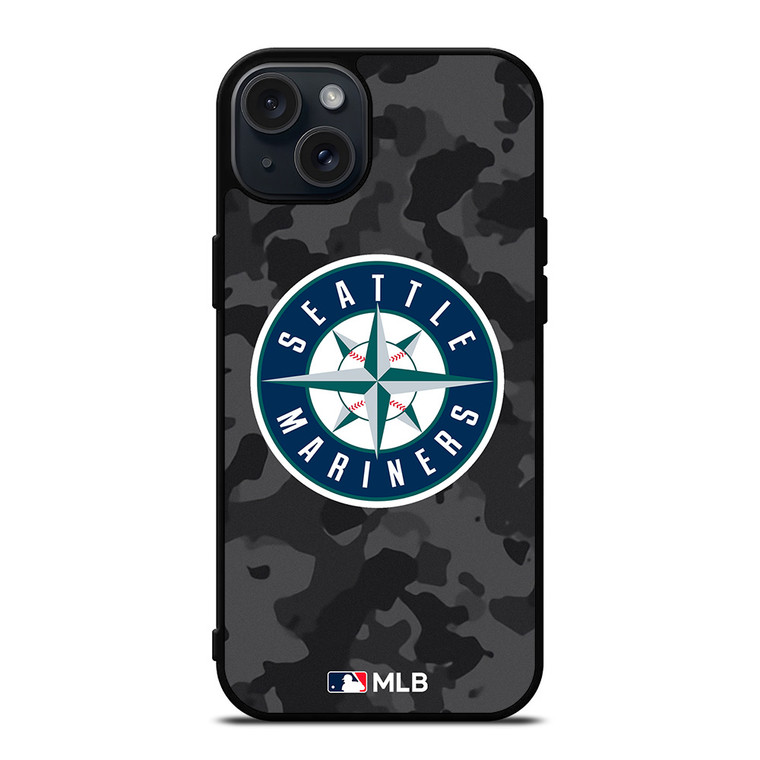 SEATTLE MARINERS BASEBALL BLACK CAMO iPhone 15 Plus Case Cover