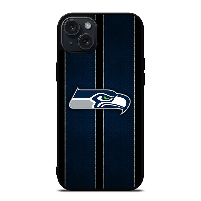 SEATTLE SEAHAWKS NFL METAL STRIPE iPhone 15 Plus Case Cover