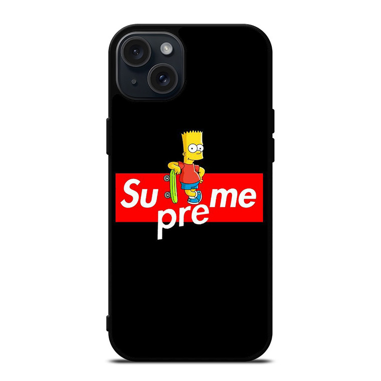 SUPREME BART SIMPSONS SKATEABOARD iPhone 15 Plus Case Cover