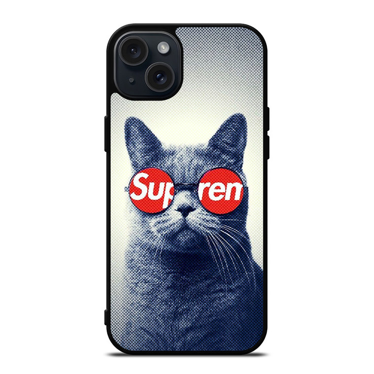 SUPREME COOL CUTE CAT iPhone 15 Plus Case Cover