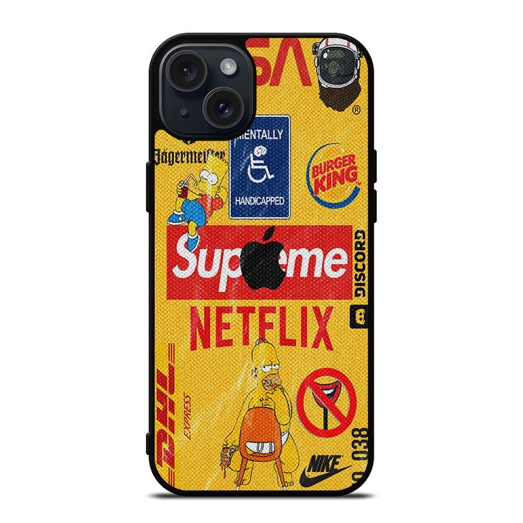 SUPREME NETFLIX COLLAGE iPhone 15 Plus Case Cover SUPREME NETFLIX COLLAGE iPhone 15 Plus Case Cover