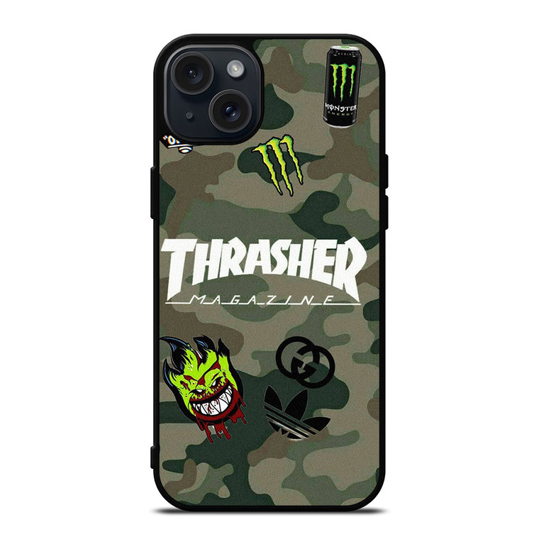 THRASHER SKATEBOARD CAMO COLLAGE iPhone 15 Plus Case Cover