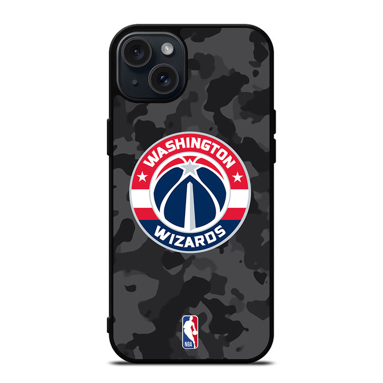 WASHINGTON WIZARDS BLACK CAMO iPhone 15 Plus Case Cover WASHINGTON WIZARDS BLACK CAMO iPhone 15 Plus Case Cover