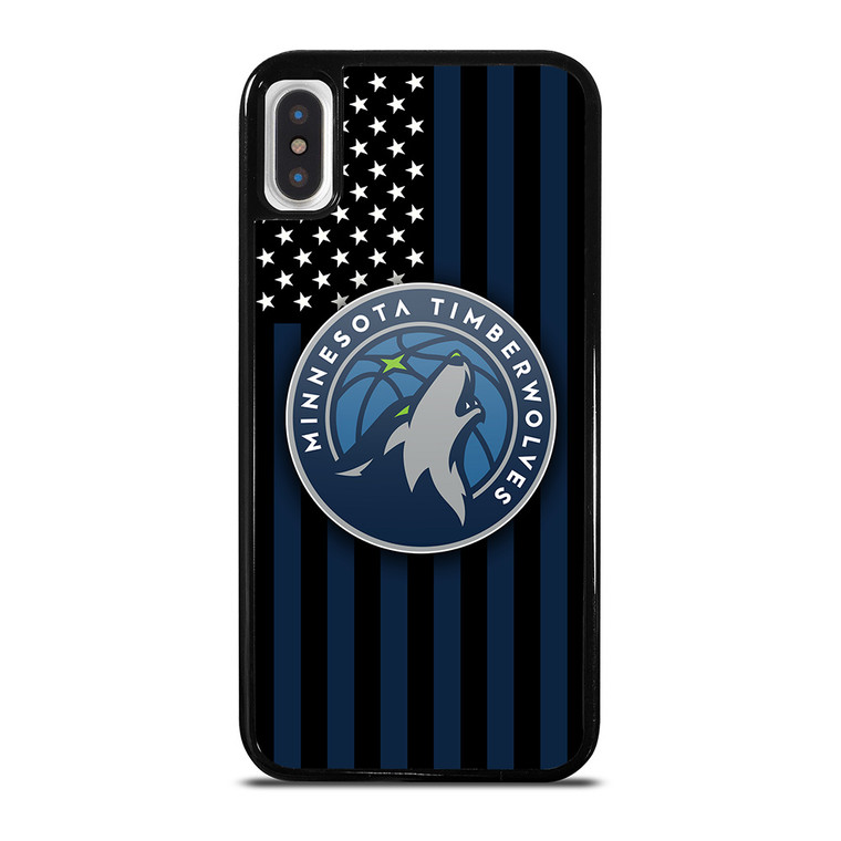 MINNESOTA TIMBERWOLVES NBA USA FLAG iPhone X / XS Case Cover