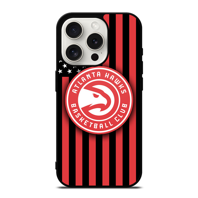 ATLANTA HAWKS NBA USA FLAG iPhone 15 Pro Case Cover